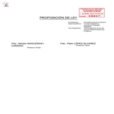 Proposición de ley PSOE-Junts para la cesión de competencias en materia de in...