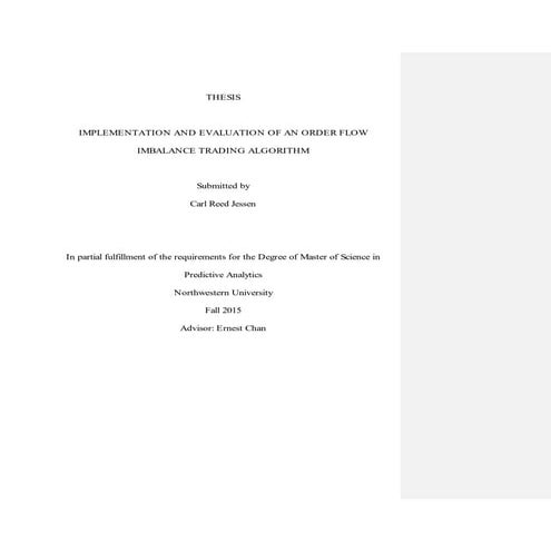 Order Flow Imbalance Trading Algorithm