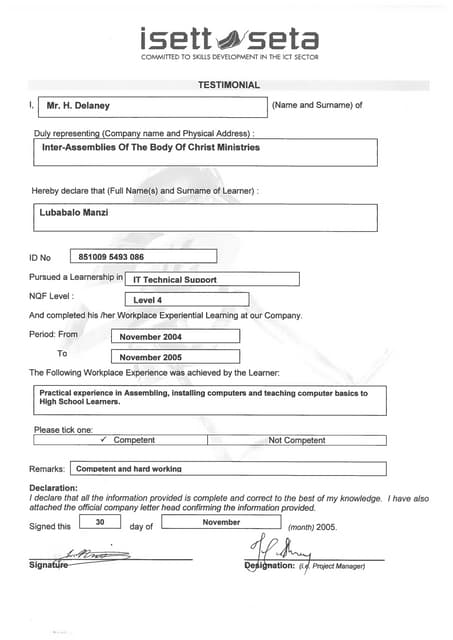 Statement of results 1 | PDF