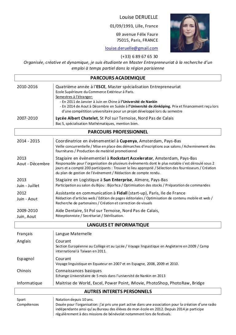 CV Louise Deruelle Français (2015)
