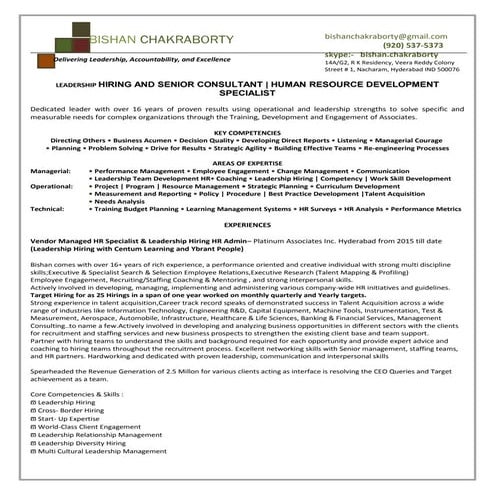 Leadership Hiring Senior Consultant-Bishan Chakraborty