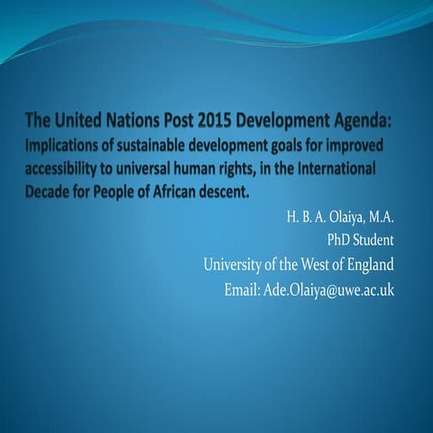 The International Decade for People of African Descent