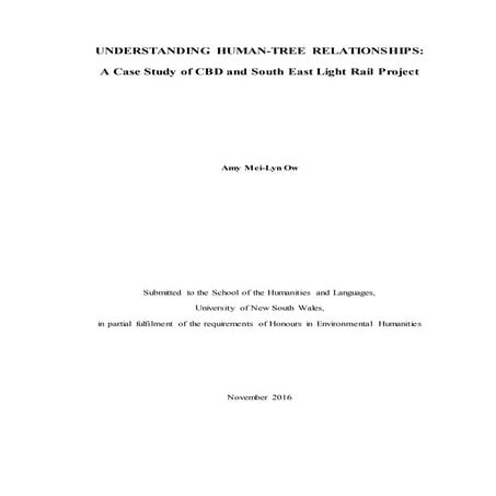 Excerpt of Thesis - Understanding Human-Tree Relationships