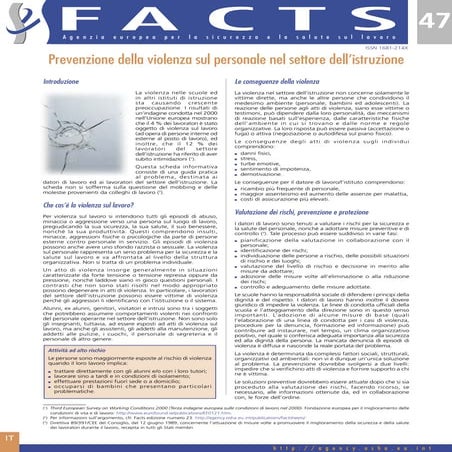 59   prevenzione violenza sul personale settore istruzione