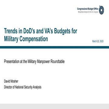 Trends in DoD’s and VA’s Budgets for Military Compensation