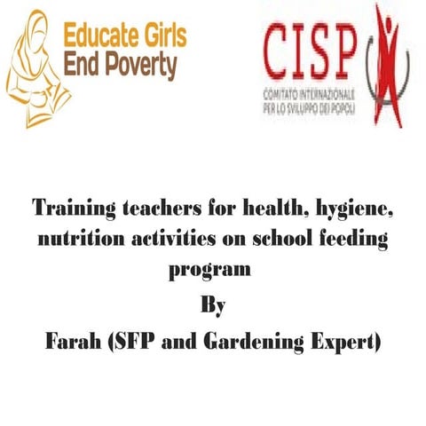 PPT teachers training on health, hygiene, nutrition and sanitation