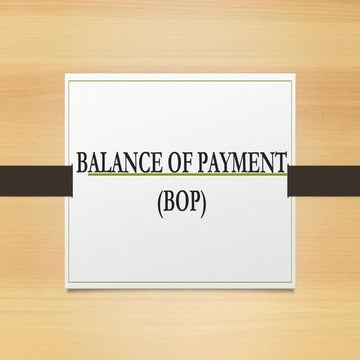 Balance Of Payment