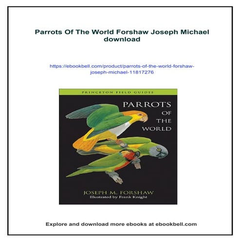 Parrots Of The World Forshaw Joseph Michael