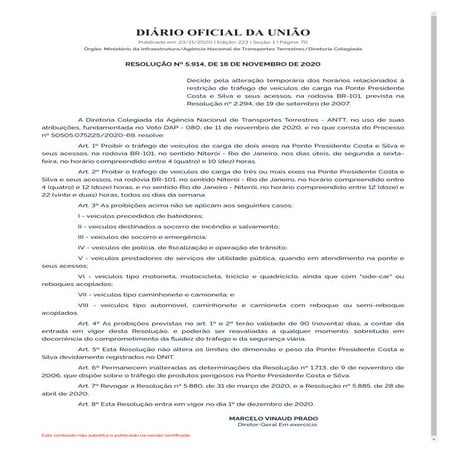 ANTT altera restrição de tráfego na Ponte Rio-Niterói