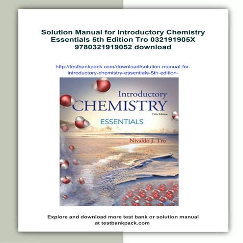 Solution Manual for Introductory Chemistry Essentials 5th Edition Tro 0321919...