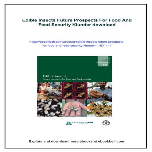 Edible Insects Future Prospects For Food And Feed Security Klunder | PDF