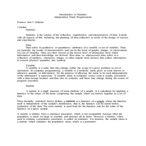 59172888 introduction-to-statistics-independent-study-requirements-2nd-sem-20...