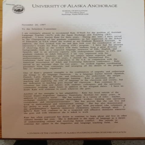 CCK Letter of Recommendation 1997 | PDF