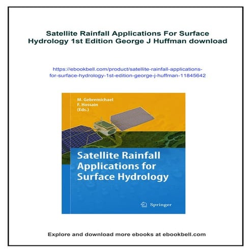 Satellite Rainfall Applications For Surface Hydrology 1st Edition George J Hu...