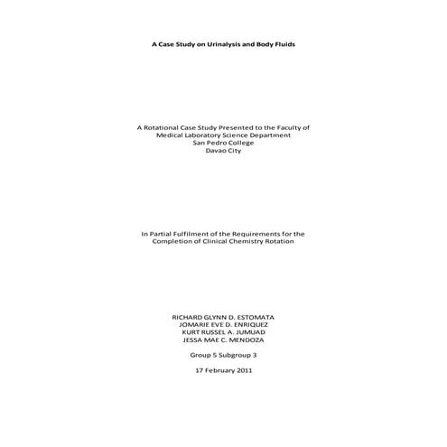 59229769 a-case-study-on-urinalysis-and-body-fluids