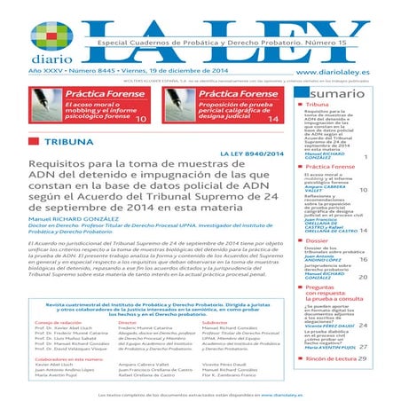 LA LEY. Especial probatica 15