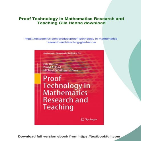 Proof Technology in Mathematics Research and Teaching Gila Hanna