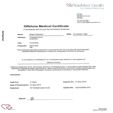 Shaun's Offshore Medical 1