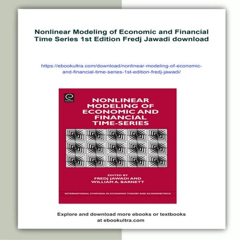 Nonlinear Modeling of Economic and Financial Time Series 1st Edition Fredj Ja...