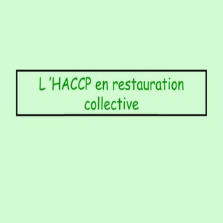 HACCP restauration collective