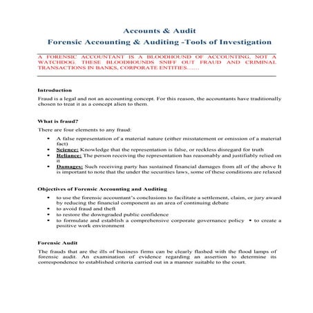 forensic accounting india