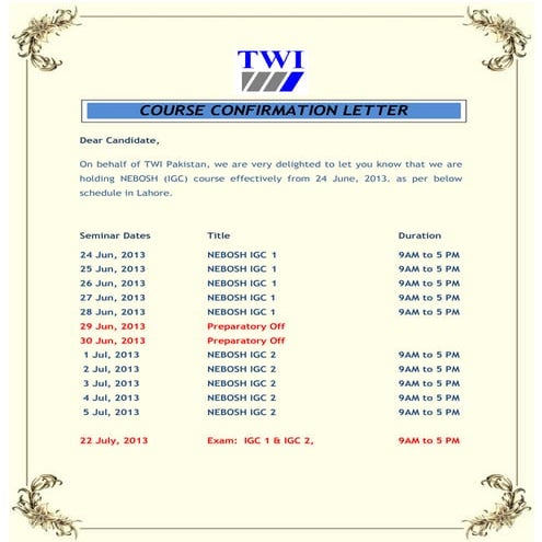 NEBOSH (IGC) ALL certificates final