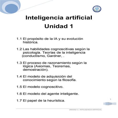 inteligencia artificial unidad 1