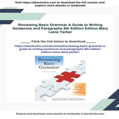 Reviewing Basic Grammar A Guide to Writing Sentences and Paragraphs 8th ...