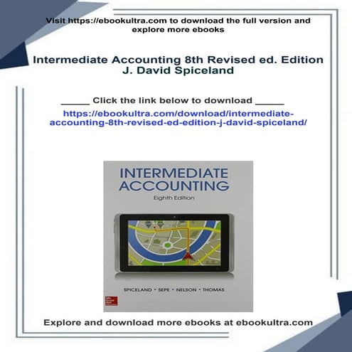 Intermediate Accounting 8th Revised ed. Edition J. David Spiceland | PDF