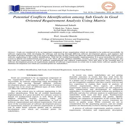 Potential Conflicts Identification among Sub Goals in Goal Oriented Requireme...