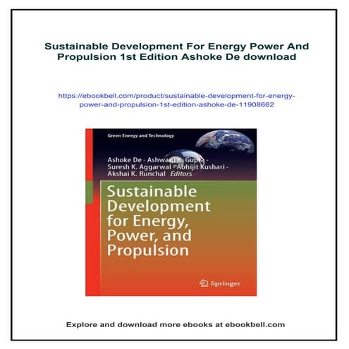Sustainable Development For Energy Power And Propulsion 1st Edition ...
