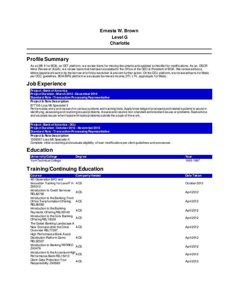 Accenture Resume