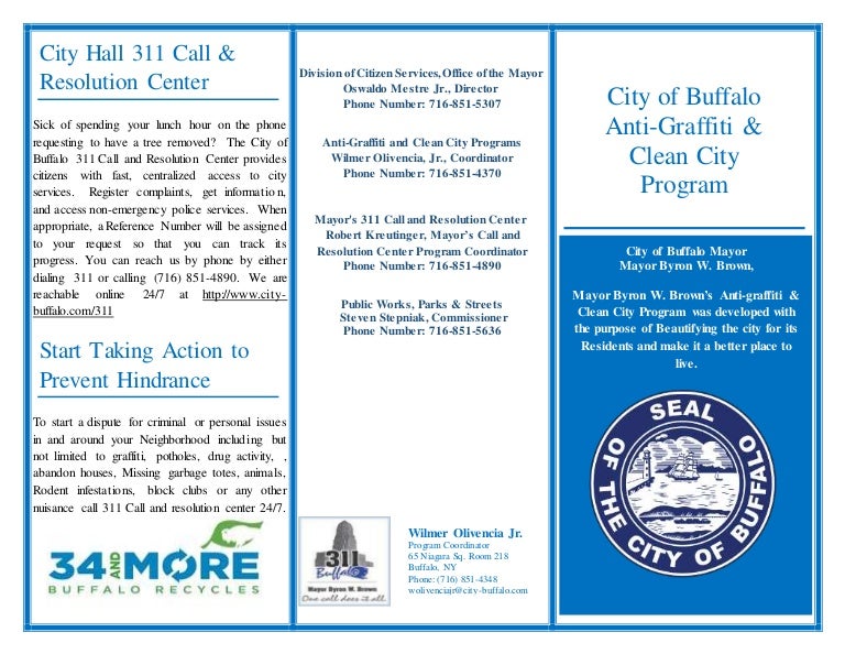 anti graffiti clean city program brochure city of buffalo public works