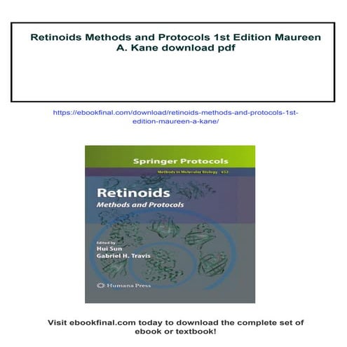 Retinoids Methods and Protocols 1st Edition Maureen A. Kane | PDF