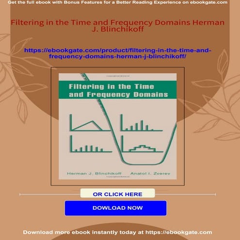 Filtering in the Time and Frequency Domains Herman J. Blinchikoff