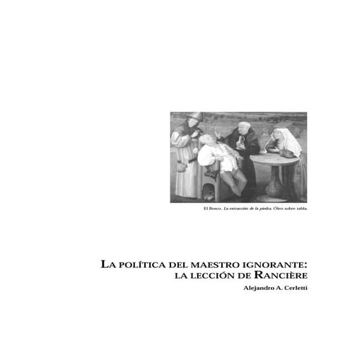 La política del maestro ignorante - Alejandro Cerletti