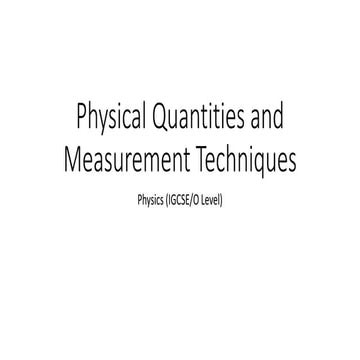 physical quantities and measurment techniques | PDF