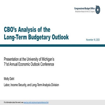 CBO’s Analysis of the Long-Term Budgetary Outlook