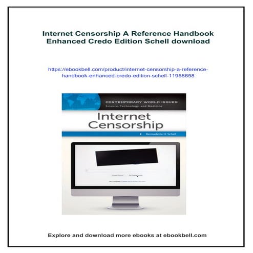 Internet Censorship A Reference Handbook Enhanced Credo Edition Schell ...