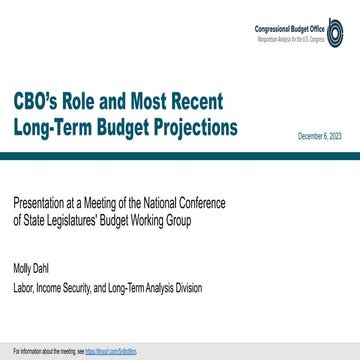 CBO’s Role and Most Recent Long-Term Budget Projections