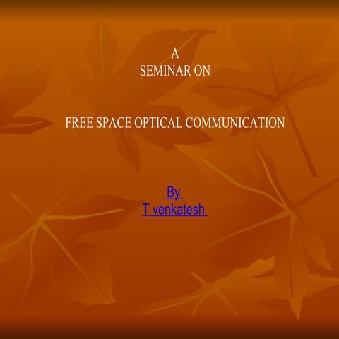 Free space optical communication