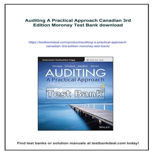 Auditing A Practical Approach Canadian 3rd Edition Moroney Test Bank