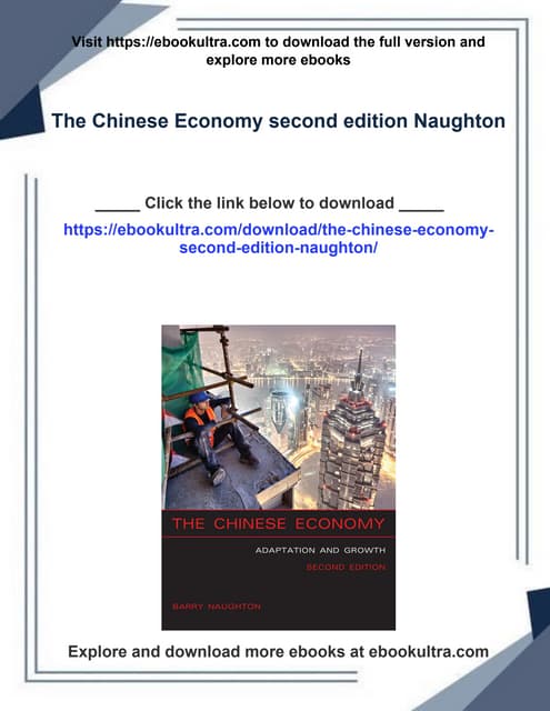 The Chinese Economy second edition Naughton | PDF