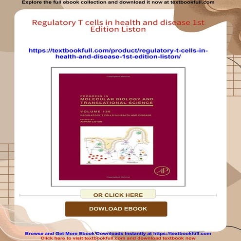 Regulatory T cells in health and disease 1st Edition Liston | PDF
