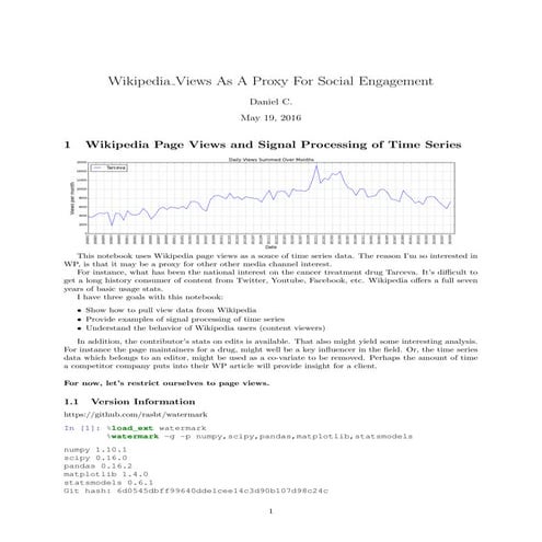 Wikipedia Views As A Proxy For Social Engagement