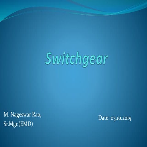 Switchgear presentation