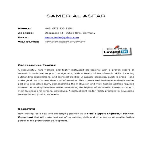 SAMER AL ASFAR CV