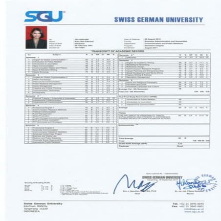 Transcript of Academic Record | PDF