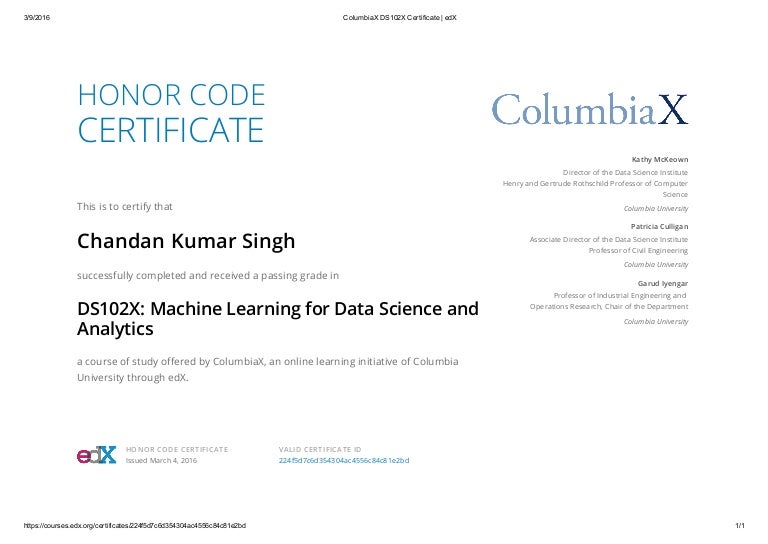 machine learning for data science columbia