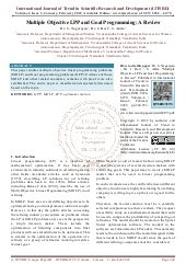 Multiple Objective LPP and Goal Programming A Review | PDF